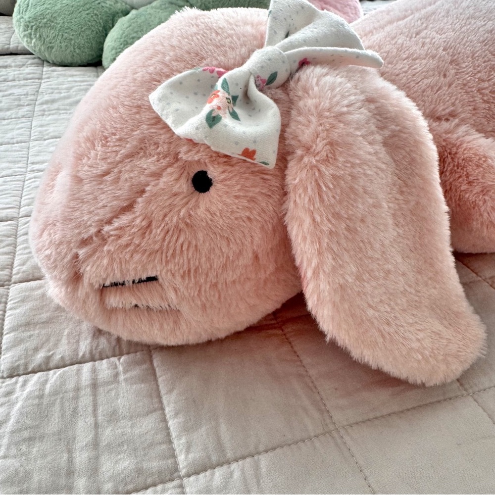 Pillowfort Bunny Plush Weighted Pillow 3lbs Sensory Friendly Pink - Picture 3 of 8